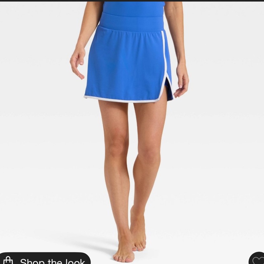 Blue Athletic Skort with White Trim